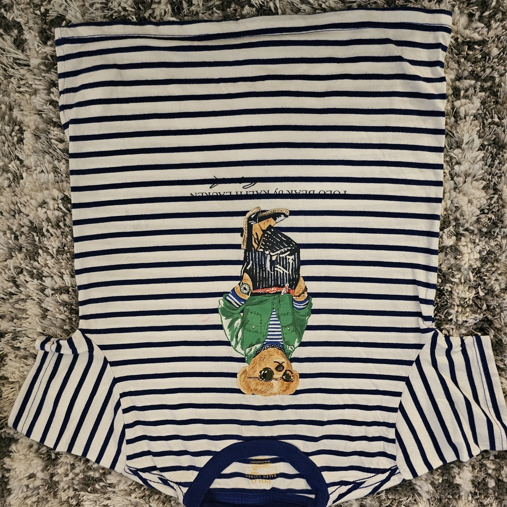 Striped Bear Print Kids One Piece